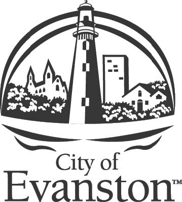 City of Evanston Logo in Black on a White Background